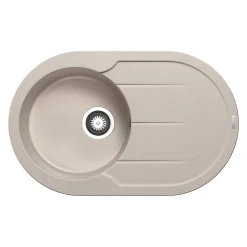 Pyramis Einbauspuele ALAZIA ROUND 78 x 49 cm 1B 1D Granit beige