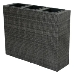 Raumtrenner mit 3 Pflanztöpfen dunkelgrau