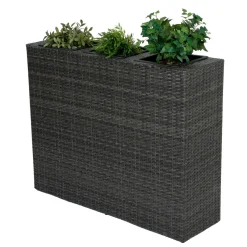 Raumtrenner mit 3 Pflanztöpfen dunkelgrau