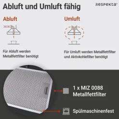 Respekta Design-Schrghaube Hera CH24060SAM 60 cm Schwarz