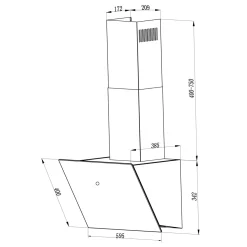 Haube Schwarz, 60 cm, EEK A++9 Leistungsstufen LED-Beleuchtung^Respekta