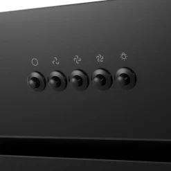 Respekta Haube Schwarz, 60 cm, EEK B3 Leistungsstufen LED-Beleuchtung