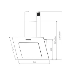 Respekta Haube Schwarz, 60 cm, EEK B3 Leistungsstufen LED-Beleuchtung