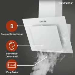 Respekta Kopffreie Schräghaube Leila Glas weiß 60 cm