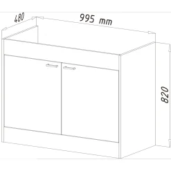 Samara Komplettspüle KS50D 100 x 50 cm Weiß / Weiß^Respekta Best