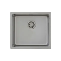 Respekta Spuele Edelstahl 49 cm inkl. Ab- und Ueberlaufgarnitur