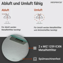 Tilla Unterbauhaube CH1259IXCN 60 cm Edelstahl^Respekta Outlet