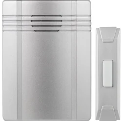 REV Ritter Funk-Gong mit Taster kompakte Bauform 2-Klang 25m silber