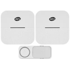 REV Ritter Funk-Gong-Set mit 2 Funk-Gongs & 1 -Taster Orchestra 58 Mel.150m weiß