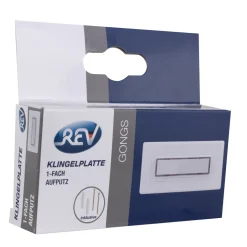 REV Ritter Klingeltaster Aufputz Kunststoff 1-fach mit Namensschild beleuchtbar weiß