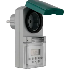 Zeitschaltuhr außen IP44 digital Standard 140 Schaltzeiten grau-grün^REV Ritter Outlet
