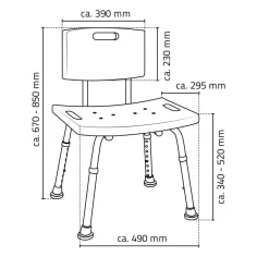 Ridder Badezimmerstuhl Sam weiss bis 150 kg