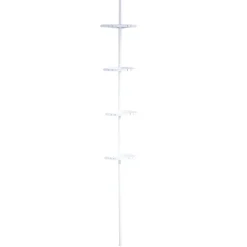 Teleskop-Duscheckregal mit 4 Ablagen 130-260 cm weiß*Ridder Clearance