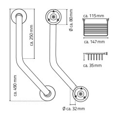 Winkel-Haltegriff inkl Ablagekorb Sam M chrom^Ridder Online
