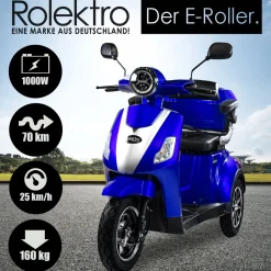Rolektro E-Dreiradroller„25 V.3“ 1000 W, blau