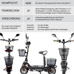 E-Scooter „E-Joy 20 “, Schwarz*Rolektro Discount