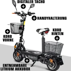E-Scooter „E-Joy 20 “, Schwarz*Rolektro Discount