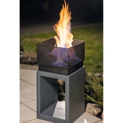 Rothmann Feuerschale Arnheim auf Podest 35 x 35 x 72 cm anthrazit
