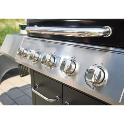 Rothmann Gasgrillwagen Daytona 5 Plusschwarz mit Edelstahlapplikationen