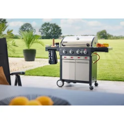 Gasgrillwagen Oregon 4 TurboPlus, 4-Brenner mit SK*Rothmann Hot