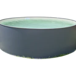 Rundbecken-Set Anthrazit 350 x 90 cm Innenauskleidung sand