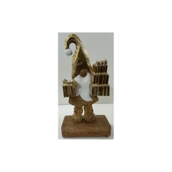 Santa mit Geschenken 22 cm natur/gold* Discount