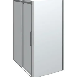 Schiebetür mit Panel Deluxe 140 x 100 cm Chrom/Klar^Scanbad Outlet