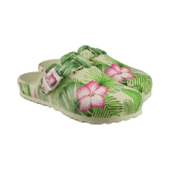 Scheibler Clog Bentelo weiss/grün-gemustert Größe 36/37