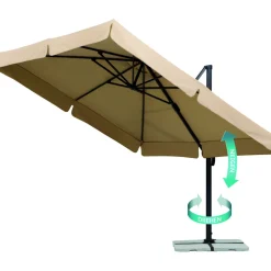 Ampelschirm Rhodos ca 300 x 300 cm Natur^Schneider Schirme
