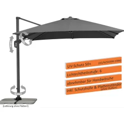 Schneider Schirme Ampelschirm Rhodos Twist 300 x 300 cm Anthrazit