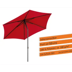 Sonnenschirm Sevilla Durchmesser 270 cm rot^Schneider Schirme Hot