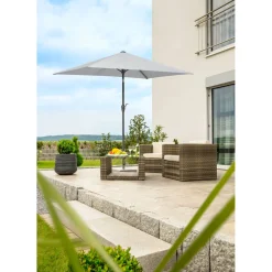 Schneider Schirme Sonnneschirm Bilbao 210 x 130 cm silbergrau