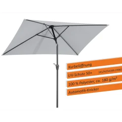 Schneider Schirme Sonnneschirm Bilbao 210 x 130 cm silbergrau