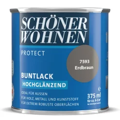 Buntlack Protect erdbraun hochglänzend 375 ml^Schöner Wohnen Farbe Clearance