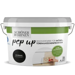 pep up schwarz für Möbel Türen und Küchenfronten 1 L*Schöner Wohnen Farbe New