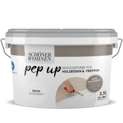 pep up Holzfußböden und -treppen Lack weiß 2,5 L^Schöner Wohnen Farbe