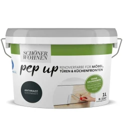 pep up Anthrazit für Möbel Türen und Küchenfronten 1 L*Schöner Wohnen Farbe New