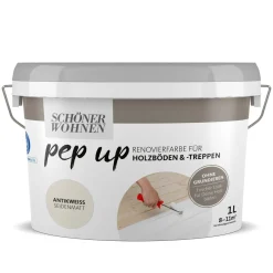 Schöner Wohnen Farbe pep up Holzböden und -treppen antikweiß 1 L