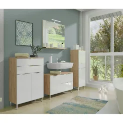 Schrank Maureen 1 Schubkasten 34 x 120 x 34 cm Grandson-Eiche-Nachbildung/weiß