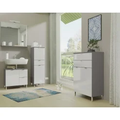 Schrank Maureen 1 Schubkasten 34 x 120 x 34 cm graphit/weiß^