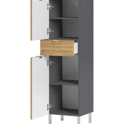 Schrank Maureen mit 1 Schubkasten 34 x 120 x 34 cm Graphit/Grandson-Eiche-Nachbildung* Outlet