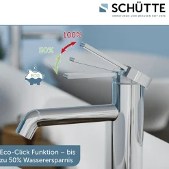 Schütte Aufsatzwaschtischarmatur „Los Angeles“ chrom Eco-Klick-Funktion