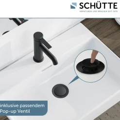 Waschtischarmatur „Los Angeles“ schwarz-matt Eco-Click-Funktion*Schütte Clearance