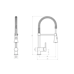 Design-Spültischarmatur Cornwall Spiralfeder Edelstahloptik*Schütte Hot