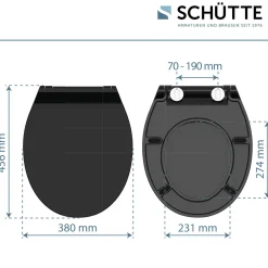 Schütte Duroplast WC-Sitz SLIM BLACK mit Absenkautomatik und Schnellverschluss