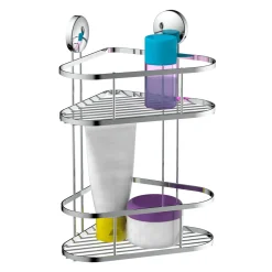 Schütte Dusch-Eckablage 2 Etagen Chrom zum Kleben oder Schrauben