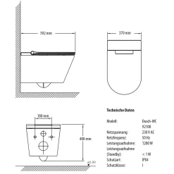 Dusch-WC-Set Cesari spülrandloser Bidet Toilettensitz*Schütte Sale