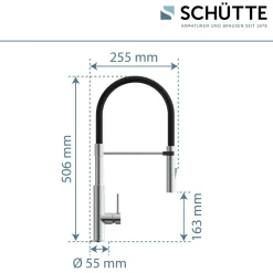 Küchenarmatur mit ausziehbarer Brause 79180 Stilo chrom schwarz^Schütte