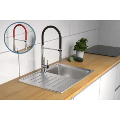 Küchenarmatur mit ausziehbarer Brause 79180 Stilo chrom schwarz^Schütte
