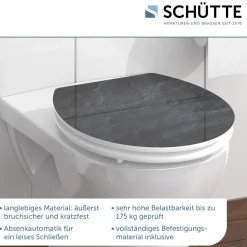 MDF HG WC-Sitz BLACK STONE mit Absenkautomatik^Schütte Sale
